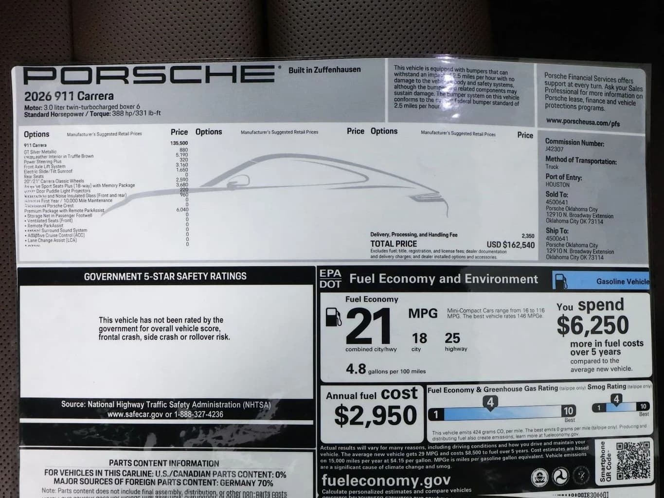 Porsche 911 Carrera Coupe 2026 — side view