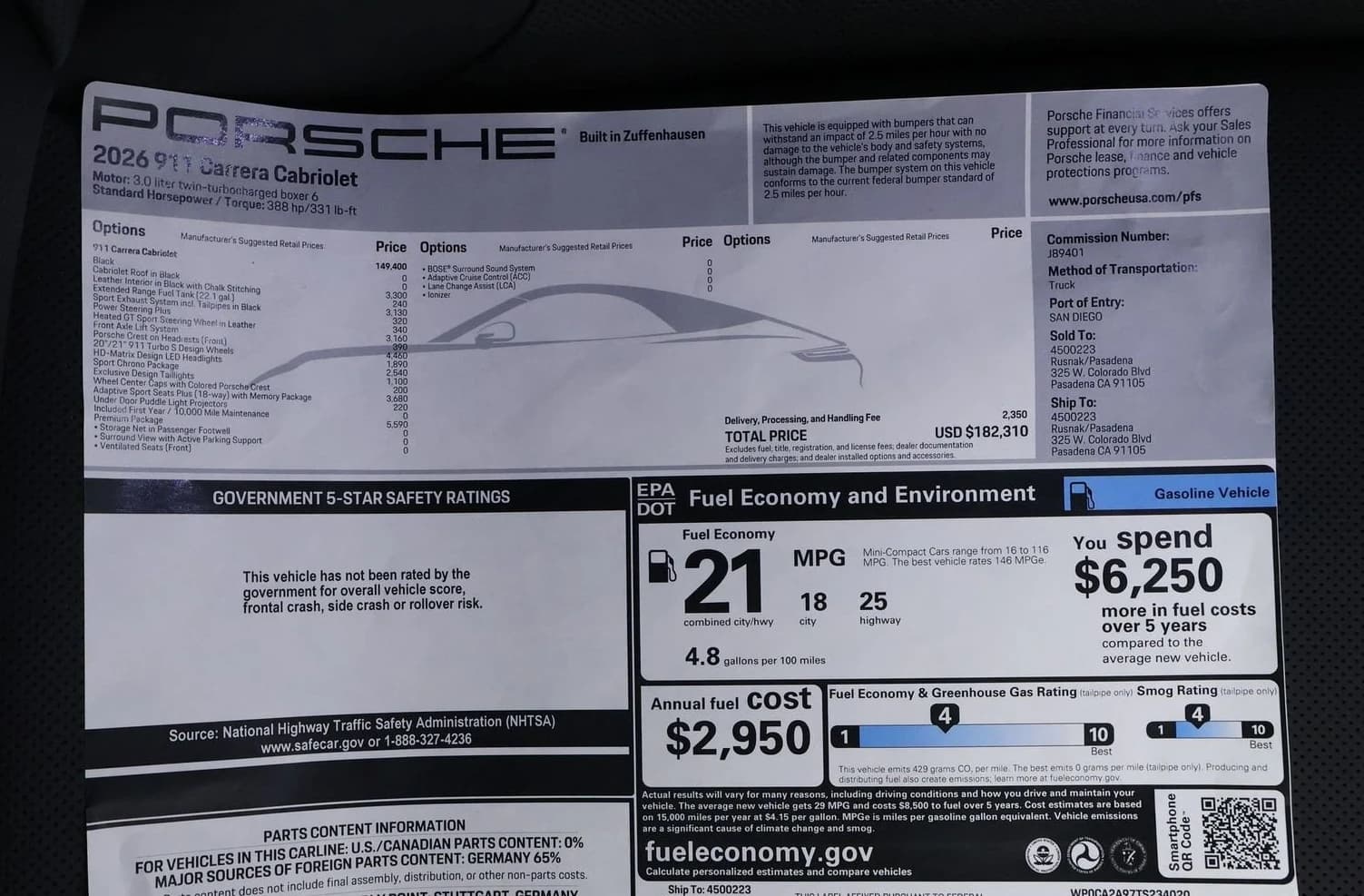 Porsche 911 Carrera Cabriolet 2026 — side view