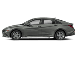 Hyundai Elantra Hybrid Blue Sedan 2026 — side view