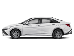 Hyundai Elantra Hybrid Blue Sedan 2026 — side view