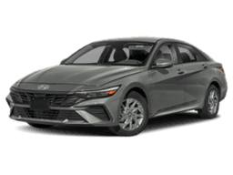 Hyundai Elantra Hybrid Blue Sedan 2026 — front view