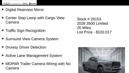 Ram 3500 Limited 4x4 Mega Cab 6'4" Box 2026 — side view