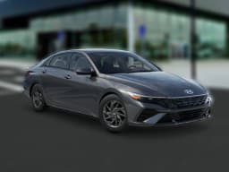 Hyundai Elantra Hybrid Blue Sedan 2026 — side view