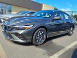 Hyundai Elantra Hybrid Blue Sedan 2026 — side view